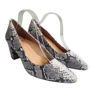 Corso Como Womens Ryanna Pump Size 11 Block Heel Pointed Toe Python Gray Leather